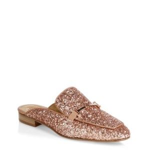 Tory Burch Amelia Backless Loafer Glitter Rose Gold
